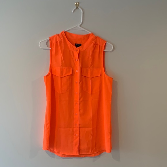 J. Crew factory Neon orange blouse - Picture 1 of 4